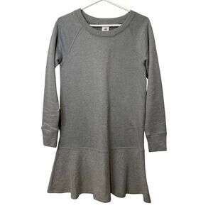 CAbi Flashdance Gray Long Sleeve Sweatshirt Dress Fleece Ruffle Bottom Small